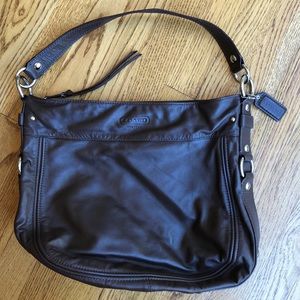 Brown leather Coach bag